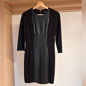 Ted Baker Black Leather Mini Dress